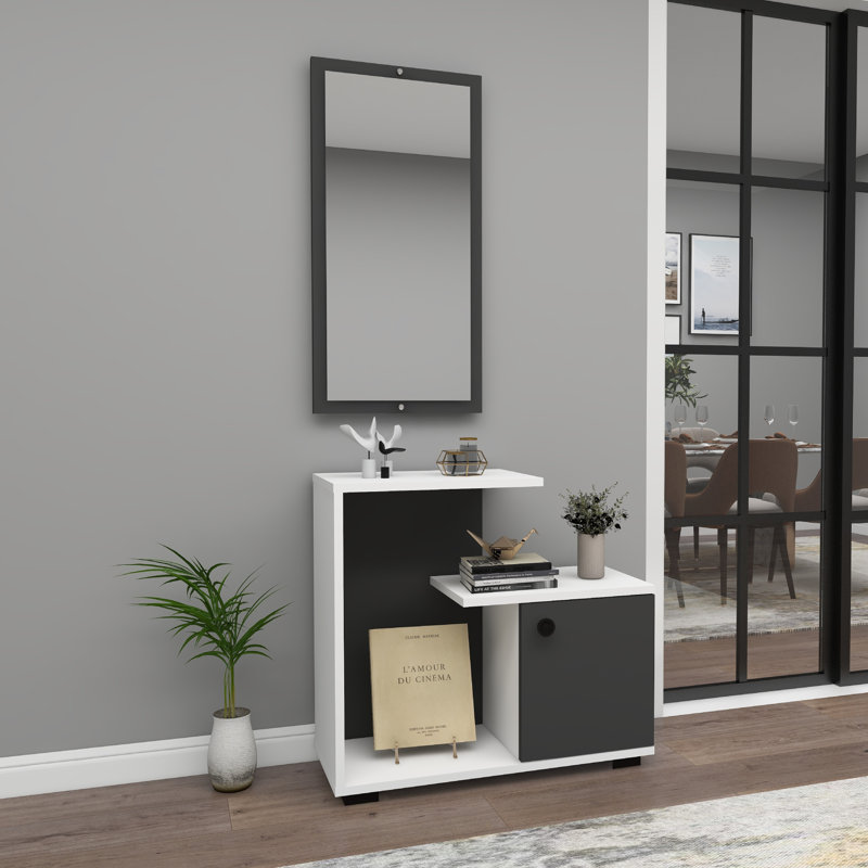 Lily-Lee 72cm Console Table, White/Anthracite