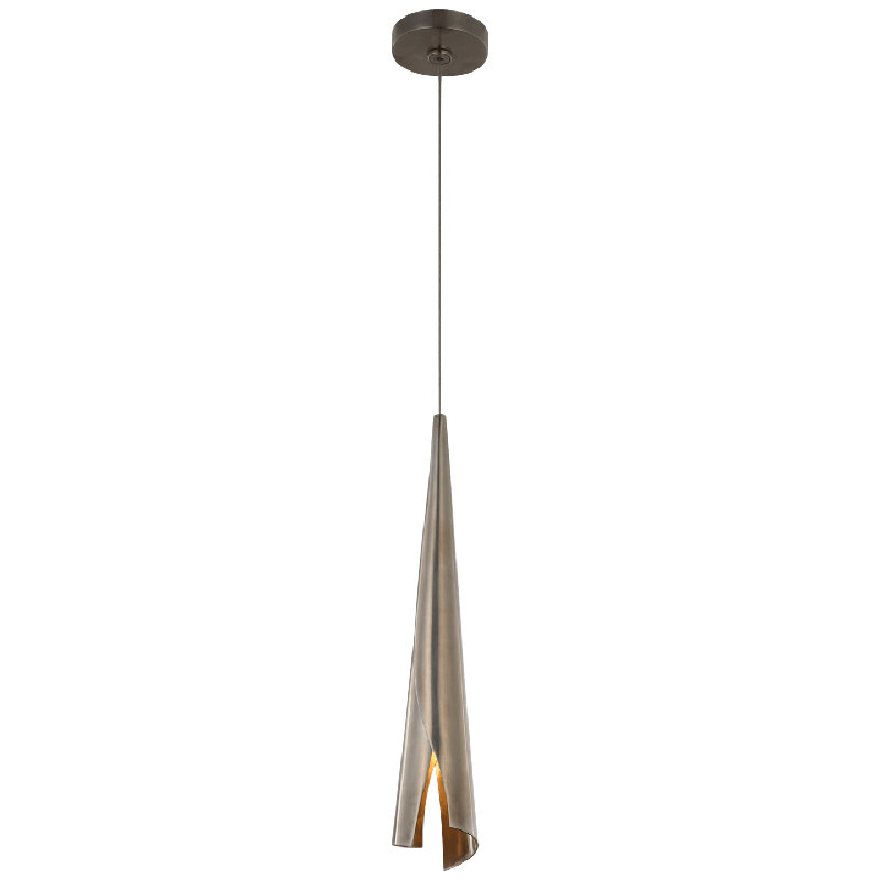Kelly Wearstler Piel Delicate Wrapped Pendant, Pewter, 164.75" H x 3.5" W x 3.5" D