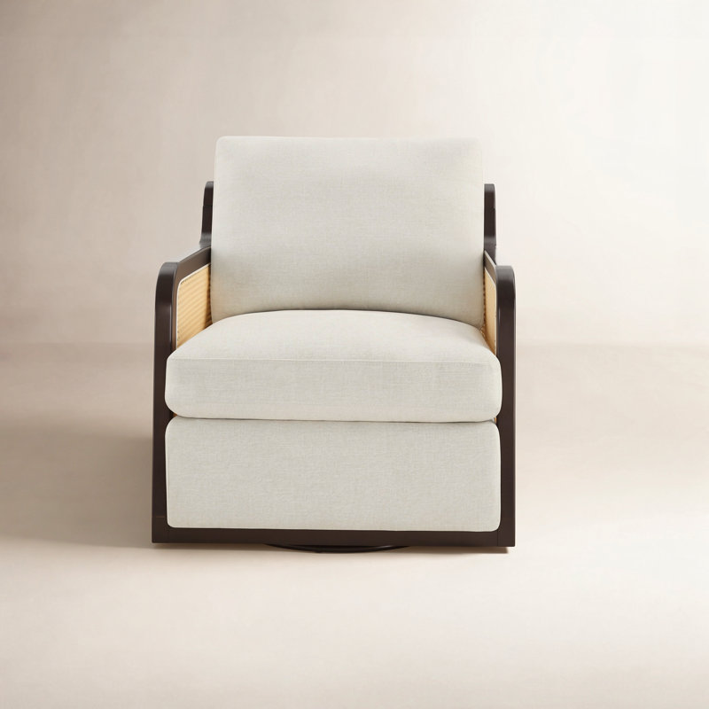 Fauteuil pivotant rembourré Claudia, Beige