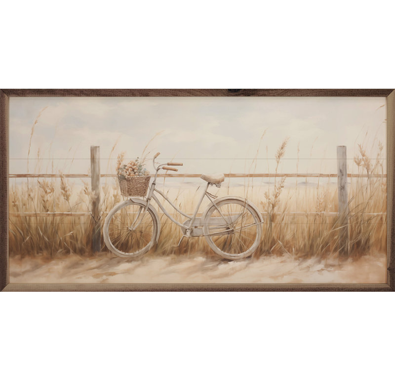 Vélo à la plage par Arlington Prints, H 8 po x l 16 po