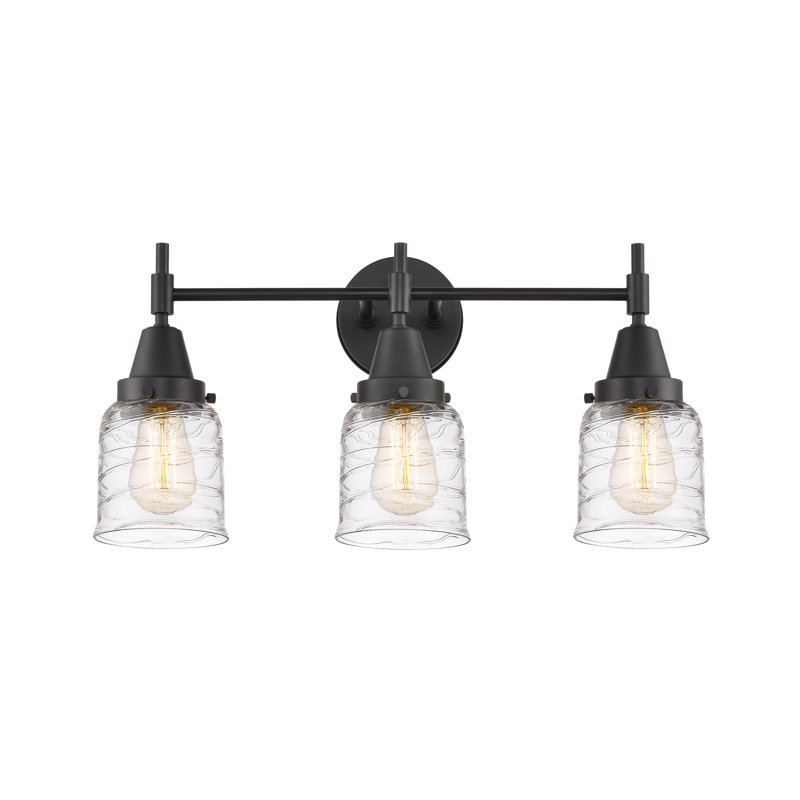 Amede 3 - Light Dimmable Vanity Light, Matte Black, Deco Swirl