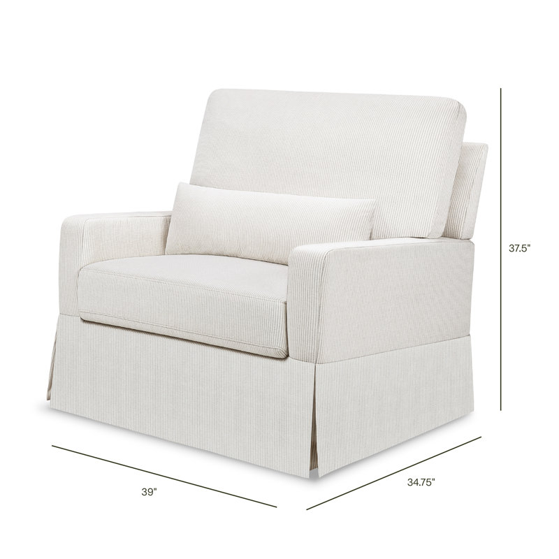 Crawford Pillowback Chair and a Half Upholstered Swivel Glider
