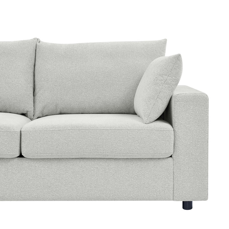 Modern Minimalist Upholstered 2-Seater Sofa With Removable Back Cushions, Beige