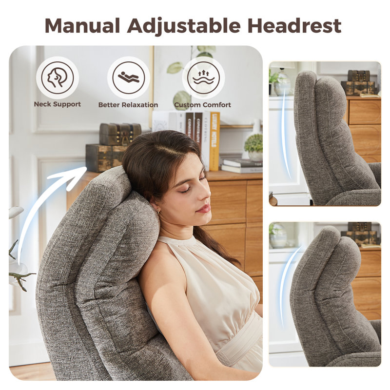 32" Modern Upholstered Power Recliner Chair with Adjustable Headrest and Breathable Fabric (Set of 2)