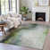 Machine Washable Indoor/Outdoor Xhevrie Green Rug