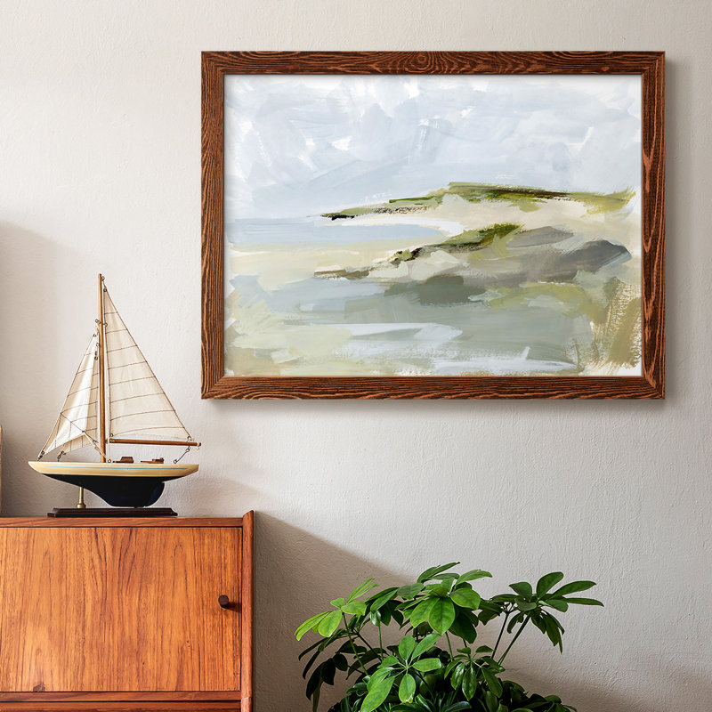 Impression sur toile «Sea Cove Impression I», Cadre érable, H 18 po x l 26 po x P 1,5 po