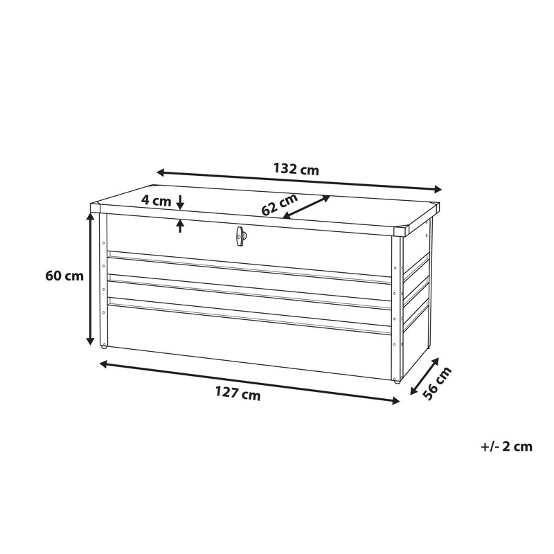 WFX Utility Amante 132cm W 400L Water Resistant Metal Lockable Deck Box, White