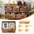Fabric Dresser with 5 Drawers for Bedroom Closet Dresser with Metal Frame and Wooden Top Tall Storage Tower Double Dresser Chest of Drawers for Closet Living Room and Entryway, Nature-350490709