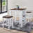 3 Pieces Counter Set Storage Space For Small Space Modern Farmhouse Design Retro Design Easy To Assembly