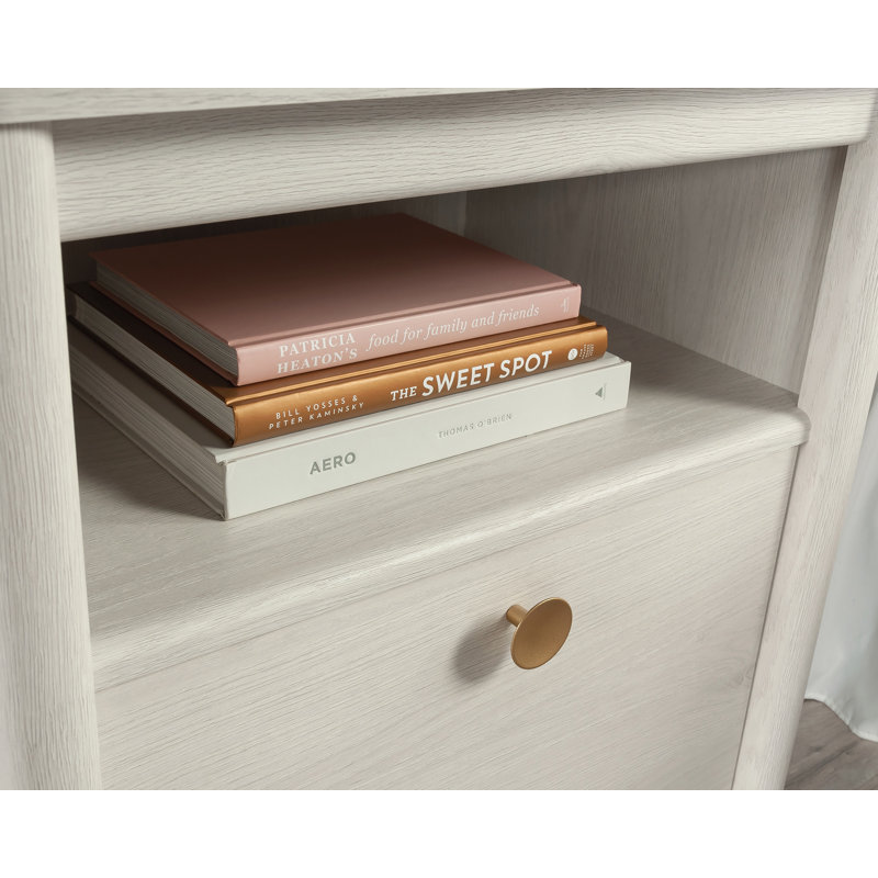 Table de chevet Artisan, Blanc / Blanc