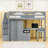 Wooden Loft Bed With Built-In-Desk And Stairs-52340985-52340984