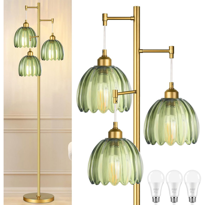 Boho Tree Floor Lamp 3 Lights Bulbs Included