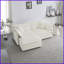 Canapé modulaire en L blanc avec repose-pieds 2 places en chenille blanc - Canapé compact moderne pour petits salons-1299327374