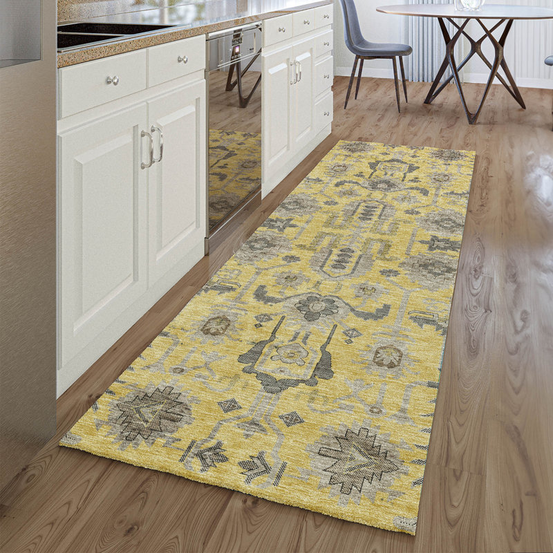 Premium Machine Washable Prisco Honey Rug, Runner 2'3" x 7'6"