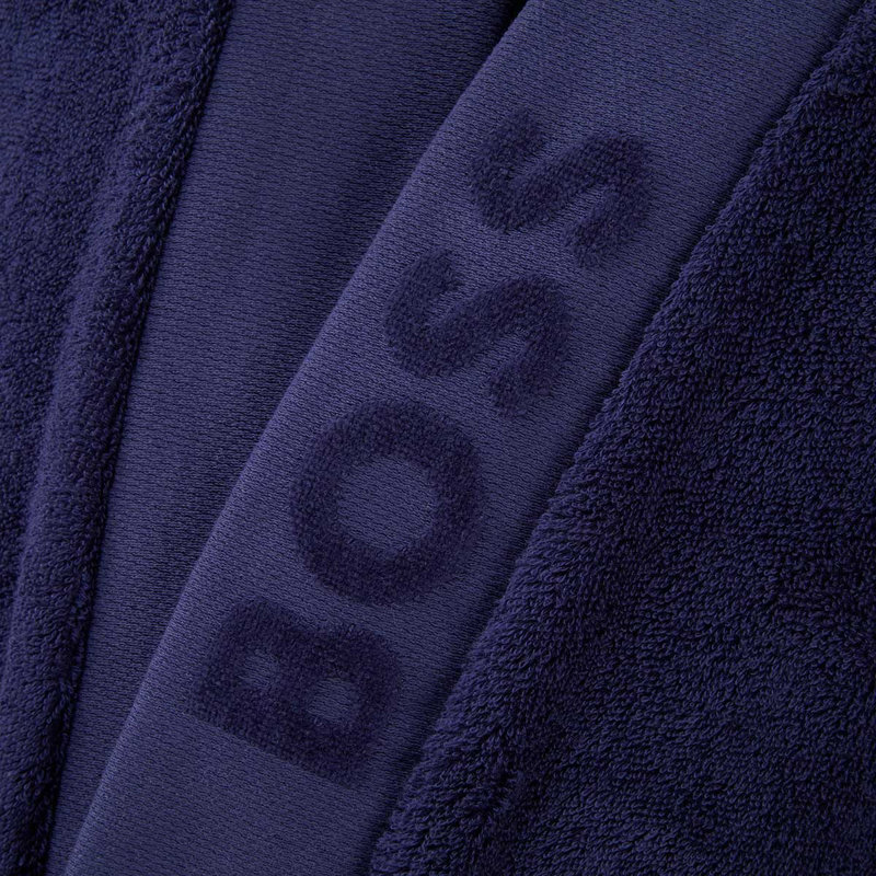 100% Cotton Terry Cloth Boy / Man+ Mid-Calf Bathrobe, M, Navy