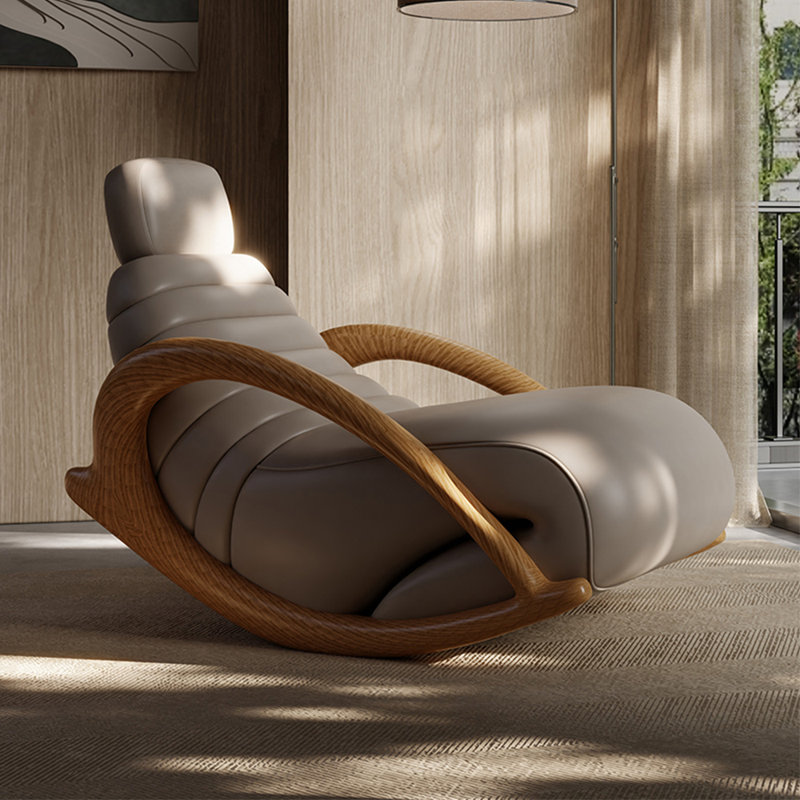 Chaise berçante Creative Fashion, Brun, Beige