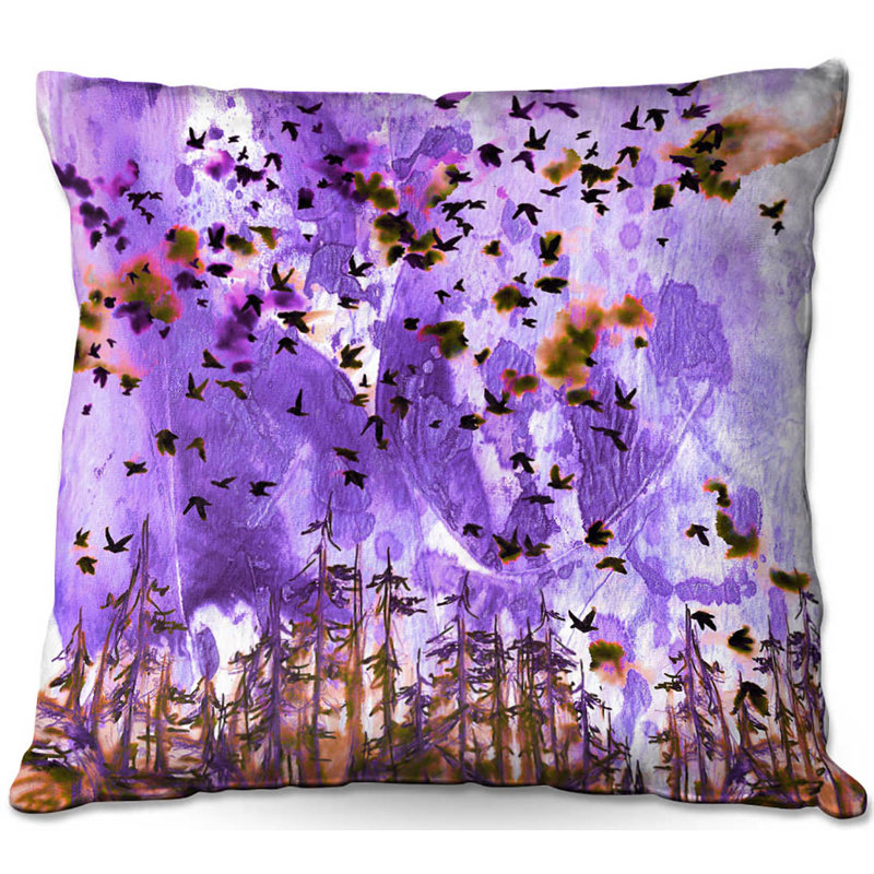 Coussin de canapé a été mieux jeté, 18 po x 18 po, Mauve / Vert / Orange