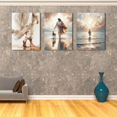 3 pièces d'art mural chrétien, décor de Jésus, Christ