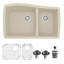 Ensemble d'évier de cuisine à double cuve encastrable en composite 33 1/2 po x 20 3/8 po 60/40 Karran Quartz-59104729