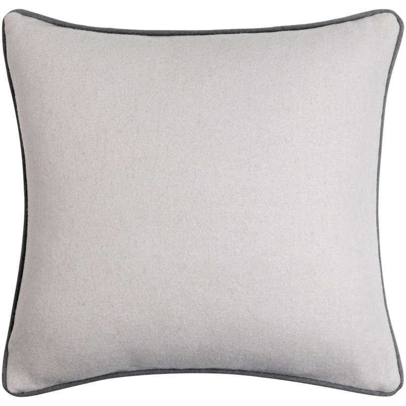 Coussin Lombard, Duvet, 20 po x 20 po, Gris clair / Charbon