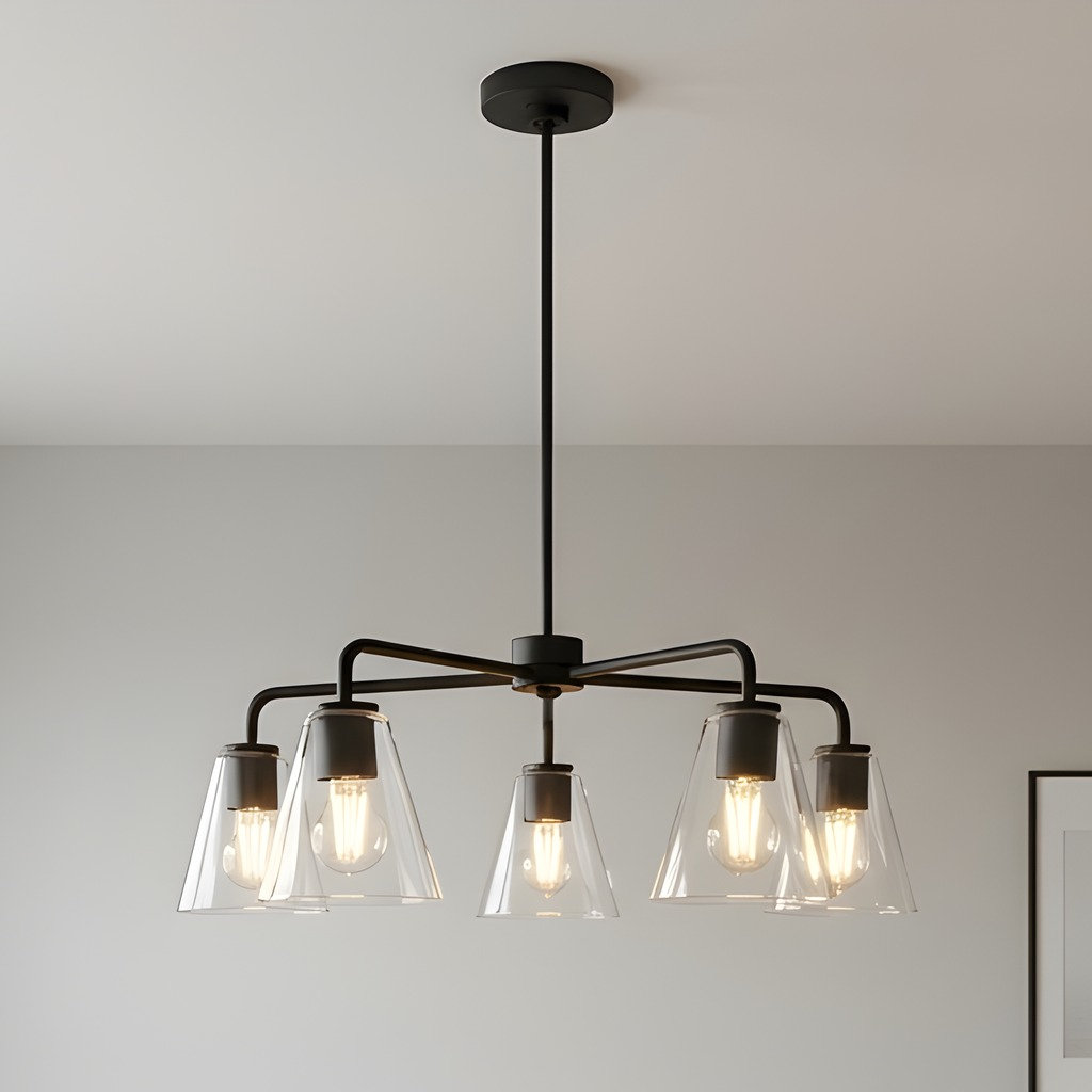 Hayden 5-Light Chandelier, Clear, Midnight Black