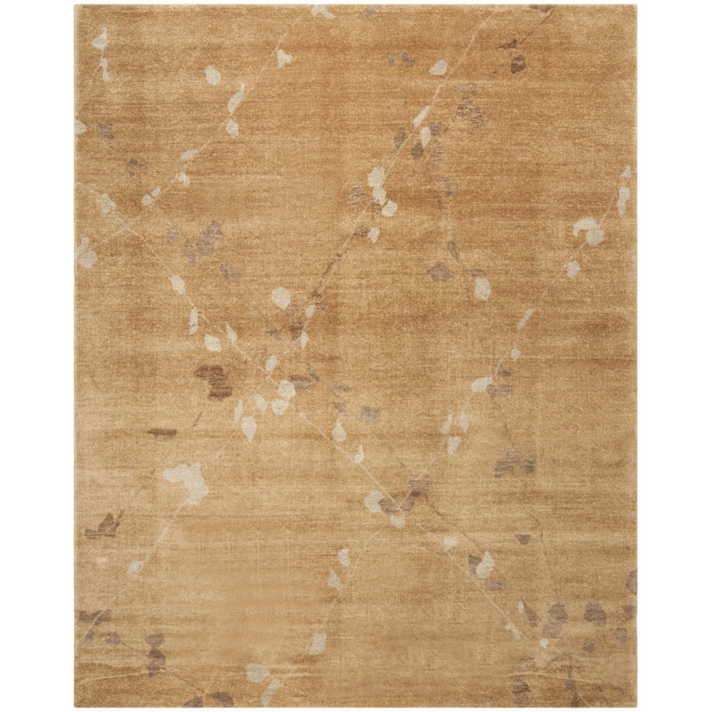 Tapis floral brun Martha / Martha, Rectangle 9 pi 6 po x 13 pi 6 po