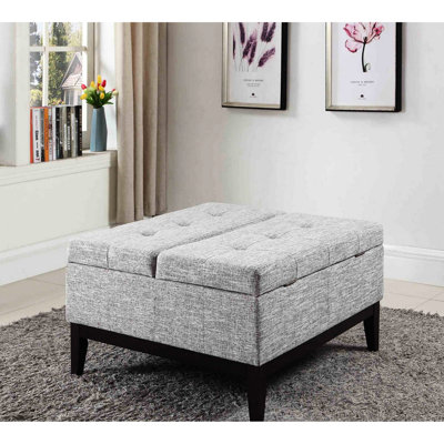 Beige And Gray Liftable Coffee Table With Storage, 18" In Height, Comfortable Upholstery, Wooden Construction High Large Storage Compartment, Fabric, Stable Wood Construction, 35.5x35.5in Seat Area