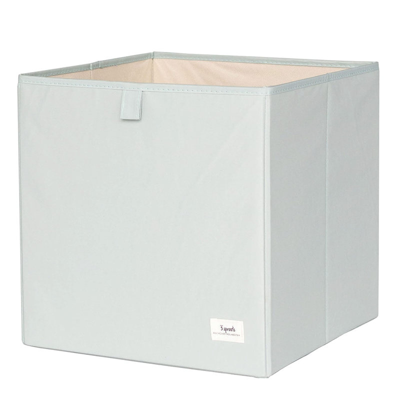 Green Recycled Fabric Collapsible Cube Storage Bin