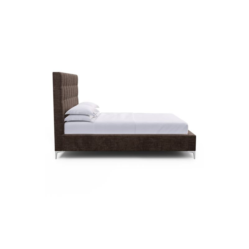 Bryant Upholstered Bed, Ebony, Twin, Plush Velvet Graphite