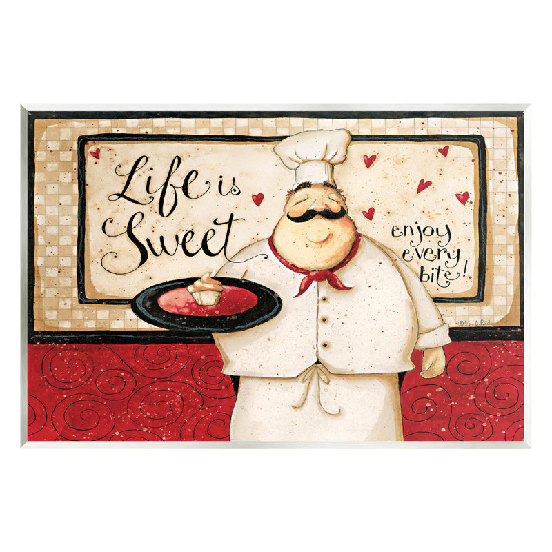 «Life Is Sweet Enjoy Every Bite», art mural sur toile par Dan Dipaolo, H 13 po x l 19 po x P 0,5 po, Bois