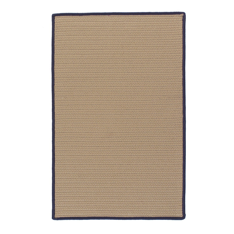 Tapis beige/bleu marine tressé Nadell, Rectangle 5 pi x 8 pi