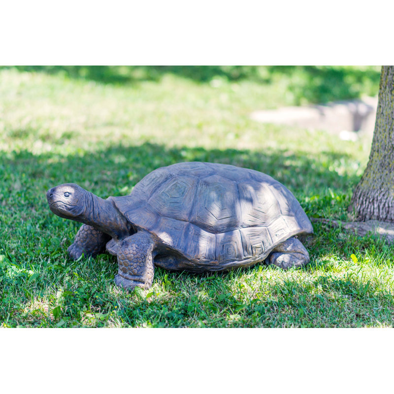 Large Brown Resin Turtle Garden Sculpture