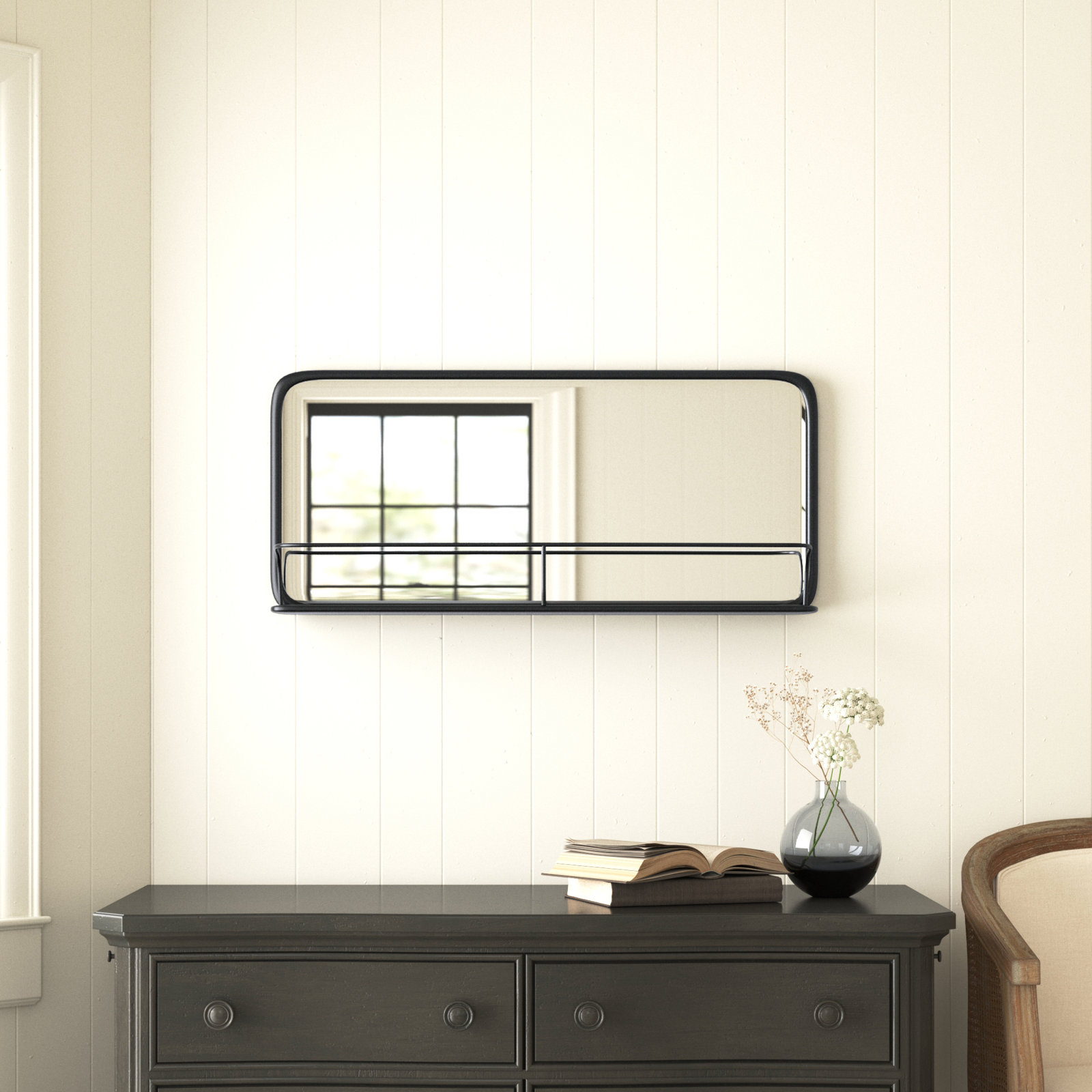 Redrow 36" Accent Mirror, Black