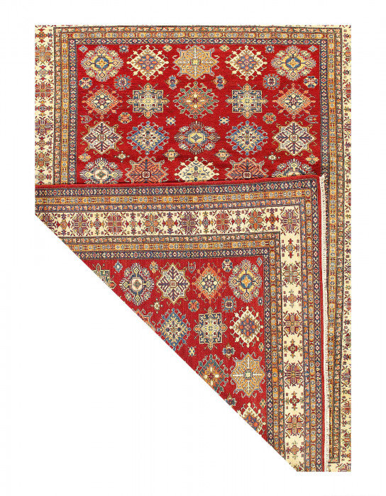 Tapis Kazak finement noué à la main 9 pi x 12 pi 1 po