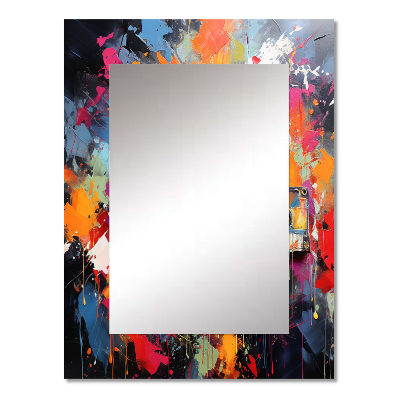 Cassette Tapes Tangled Tunes II - Cassette Tapes Decorative Wall Mirror, Modern Mirror, Printed Metal Art, 32" x 24"