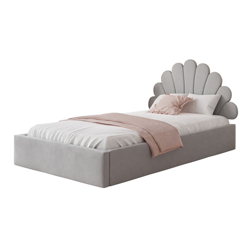 Siskiyou Upholstered Ottoman Storage Bed, 140 x 200cm, Grey