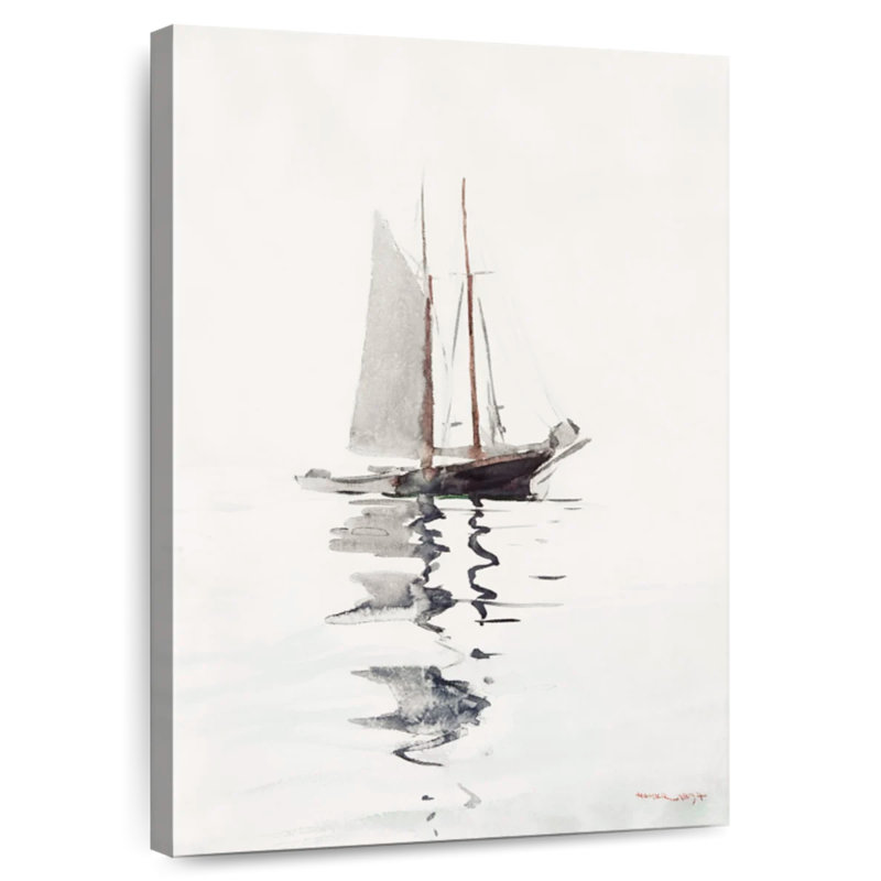 Mehar Two-Masted Schooner With Dory, 48" H x 32" W