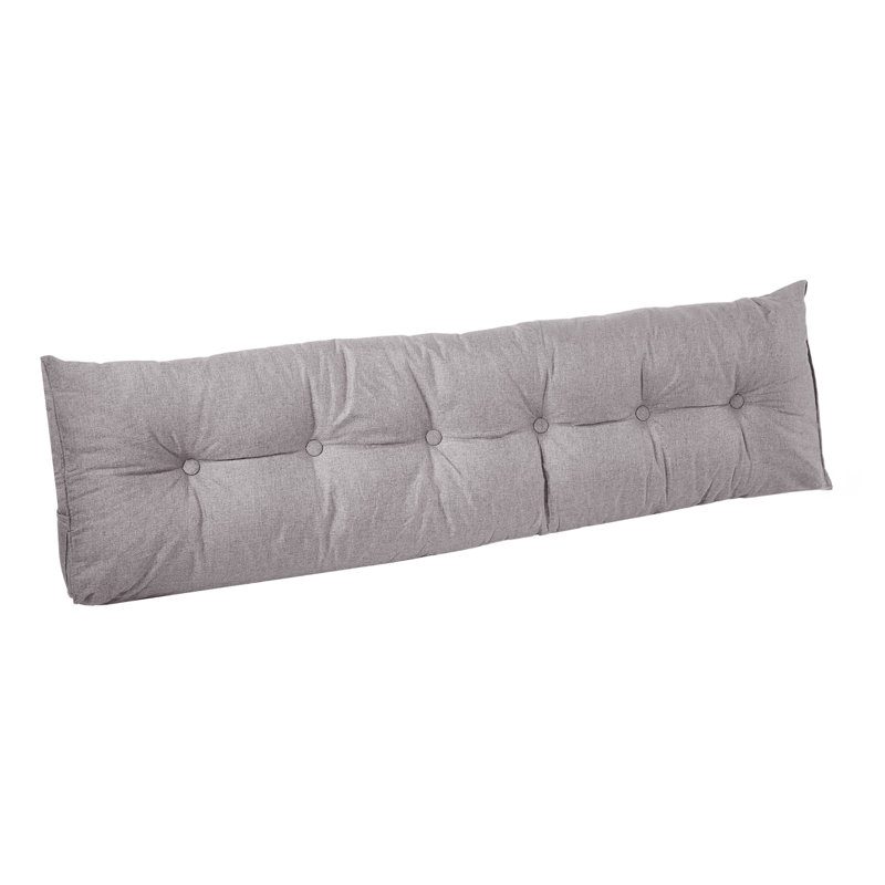 Cotton Rectangular Backrest, Light Grey, 180cm W x 20cm D