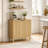 31.5" Fluted 2-Door Accent Storage Cabinet with Adjustable Shelf, Oak Finish-1839074795-1839074805
