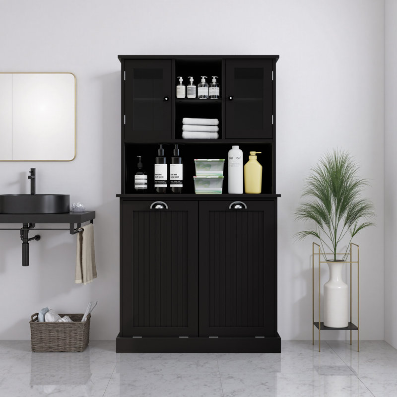 Armoire de salle de bain Aspasios, Noir, noir, noir, noir