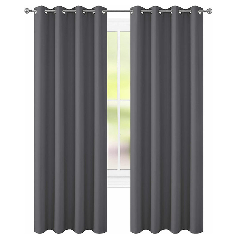 Outdoor Blackout Curtain Pair, Grey, 52 W x 94 D cm