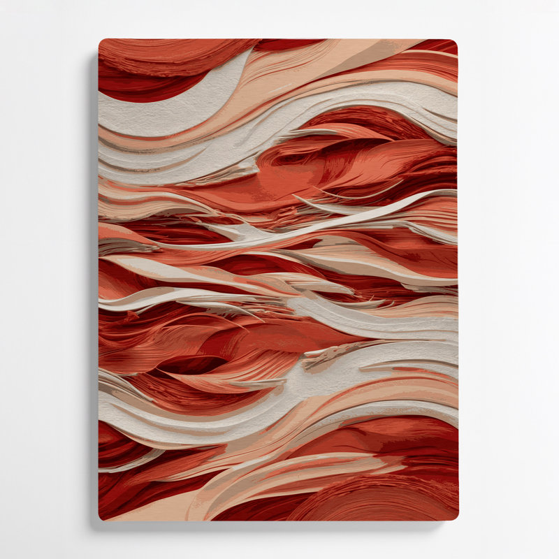 Abstrait paysage 19 art mural en métal beige, H 24 po x l 36 po