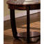 Table de bout cerisier foncé en bois d'hévéa avec plateau en verre biseauté et tablette classique