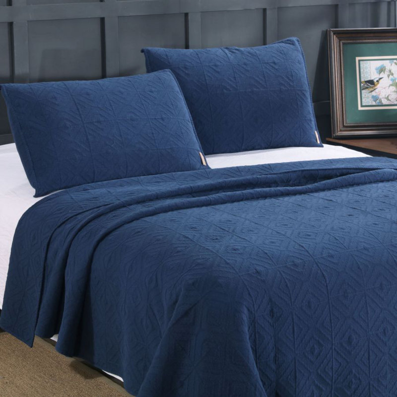 Modern & Contemporary Cotton Blend Quilt, Gray, Queen