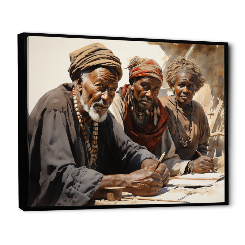 «African Legacy I» sur toile, Cadre flottant noir, H 30 po x l 40 po x P 1,5 po