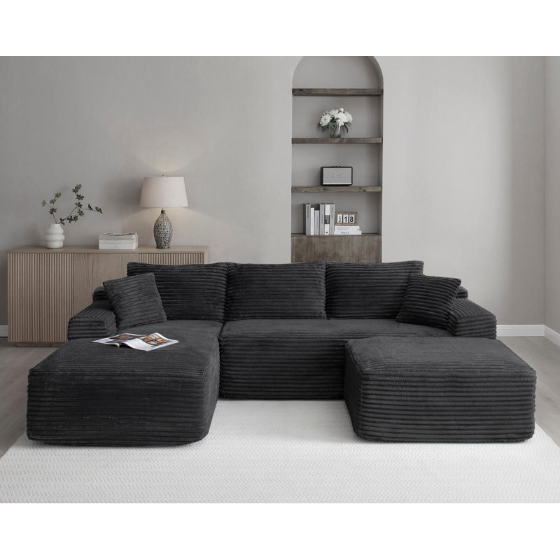 Canapé modulaire de 105 po, canapé modulaire Cloud avec assise profonde, canapé modulaire en L moderne avec méridienne