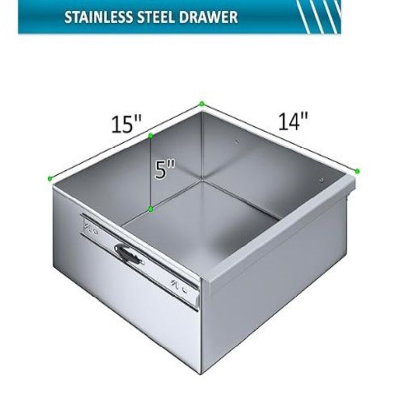 Tiroir de rangement en acier inoxydable Express KitchQuip - Compatible avec les tables de cuisine commerciales Certifié NSF