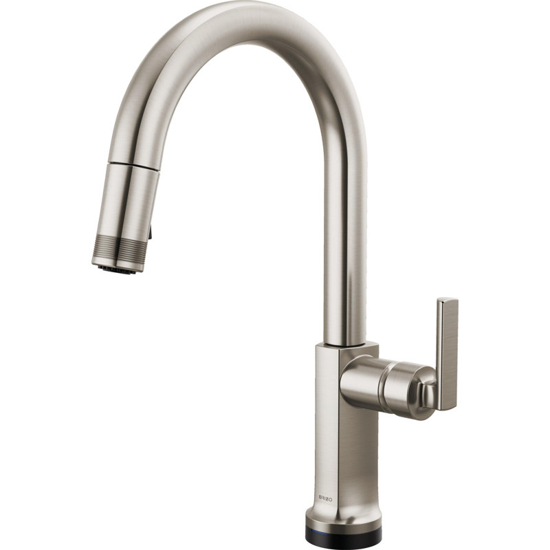 Kintsu® Smarttouch Pull-Down Faucet With Arc Spout, Lumicoat® Stainless, Lever Handle