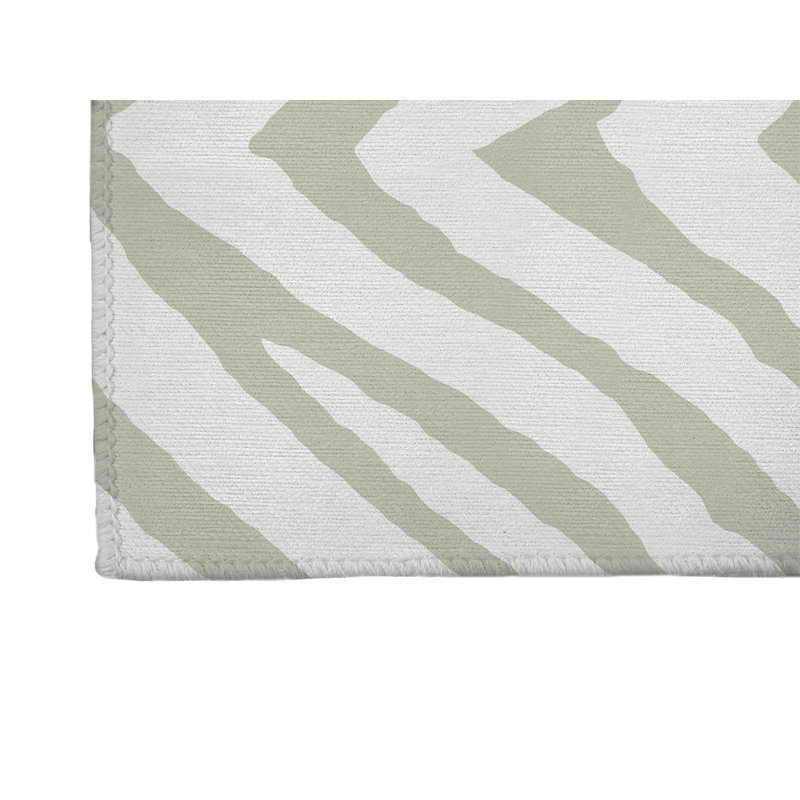 Zebra Stripe Non-Slip Outdoor Rug, Runner 2'6" x 8'