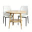 Table de salle à manger compacte ronde pour petit déjeuner, table de salle à manger de style Mid-Century avec 2 chaises rembourrées en polyuréthane-131232564